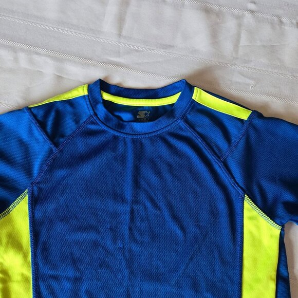 Boy's Size Medium Short Sleeve Blue & Yellow Dri-Star Athletic op - Picture 3 of 9